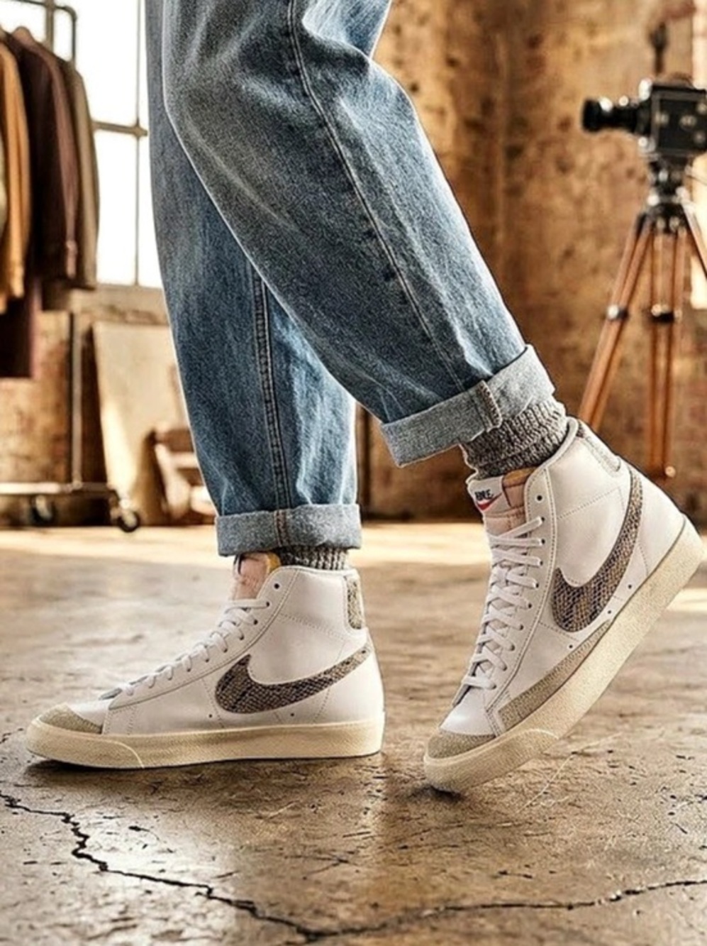 Nike Blazer Mid 77 Vintage Sneakers White & Gray US 12